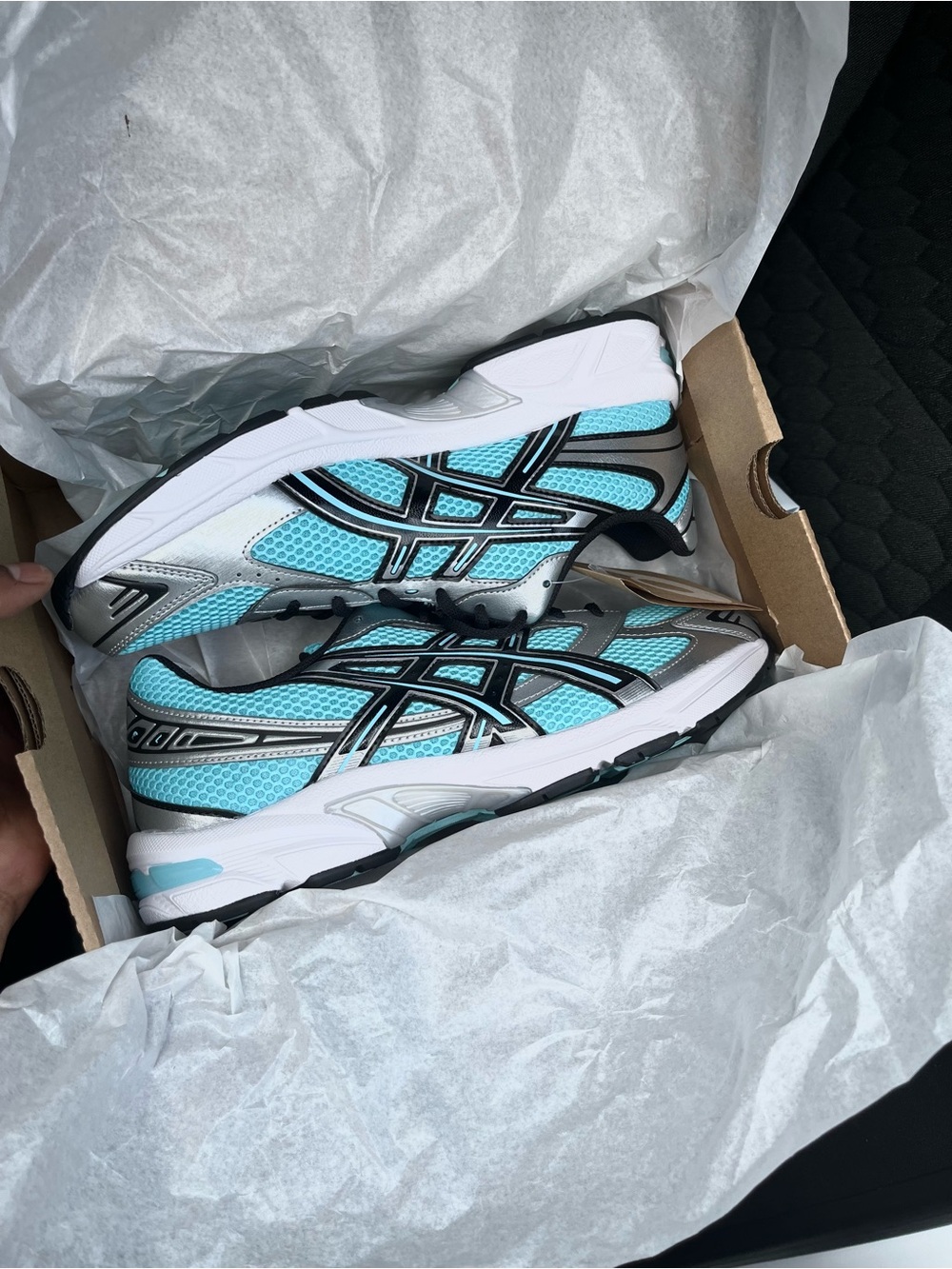 ASICS Women's Light Blue Mesh Running Sneakers - Picture 2 of 4